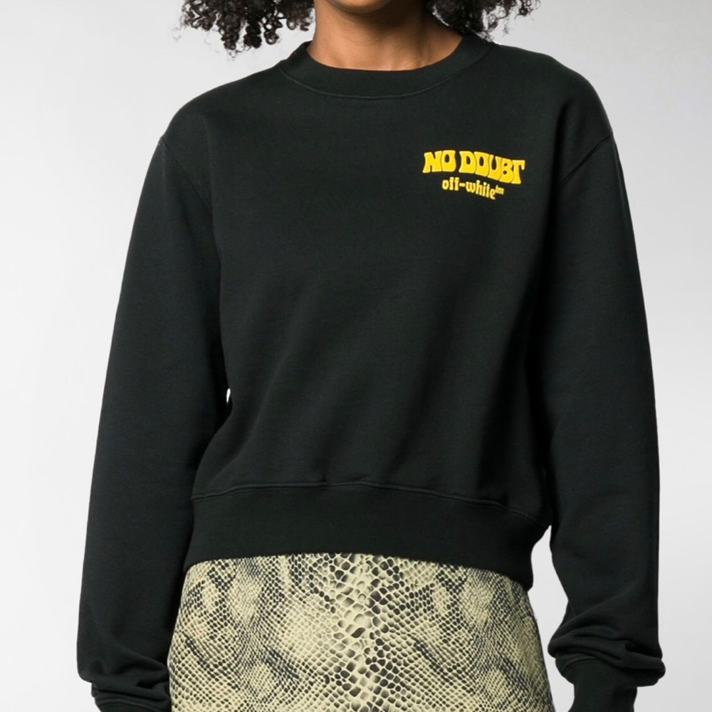 Off-White Black Sweatshirt “No Doubt” “Woman” size small - Picture 3 of 8